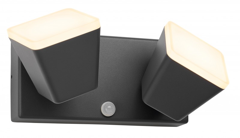e-leuchten: Zeta LED Square Double PIR 20W 1300lm 3000K IP54 